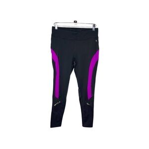 DANSKIN Now Black & Purple Leggings with Mesh M